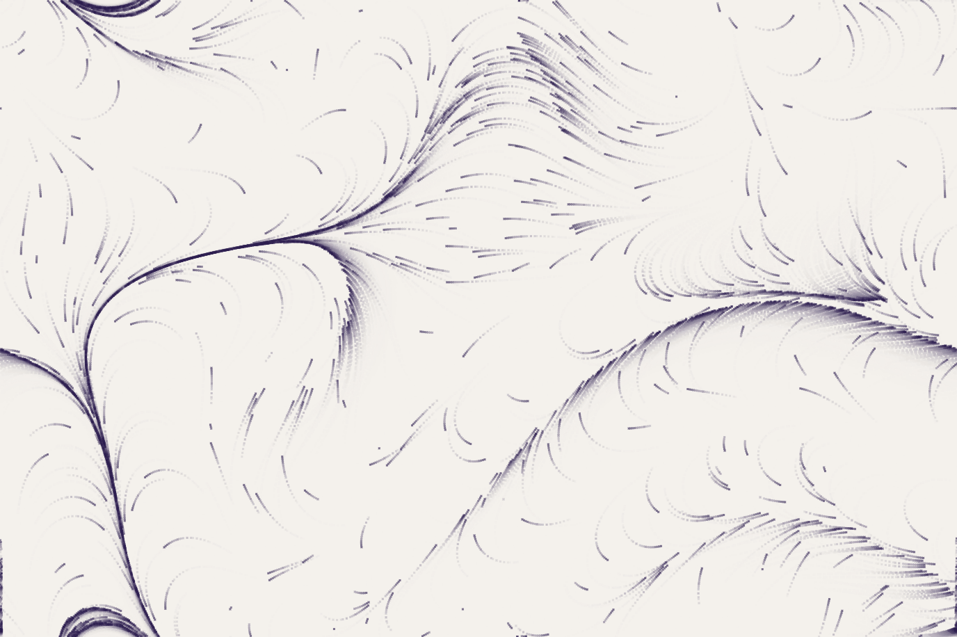 Particles lined up into eight rows.